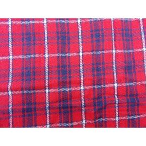 Fabric, Flannel, Cotton, Red-Navy-White Plaid 60" w x 2.5 Yds.